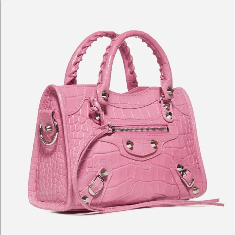 Balenciaga City Bag Pink Croc